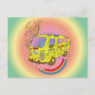 Cartão Postal Faça Amor Não Guerra Van ~ Sinal de Paz Hippie dos