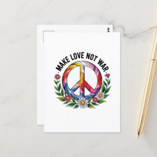 Cartão Postal Faça amor não ser sinal de paz de guerra e flores