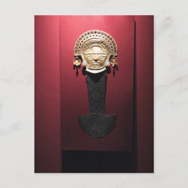 Cartão Postal Faca cerimonial de ouro inca (Tumi), Lima, Peru (Frente)