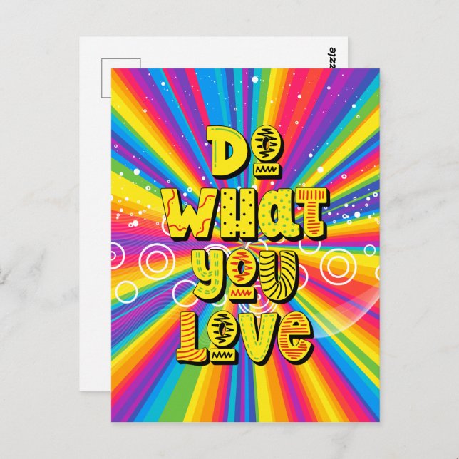 Cartão Postal Faça o que você ama! Motivação (Frente/Verso)