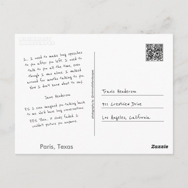 Cartão Postal Faça o Seu Próprio (Verso)