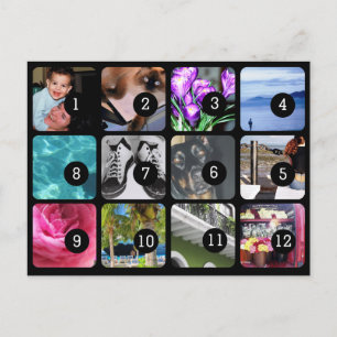 Cartão Postal Faça seu próprio envio de 12 fotos