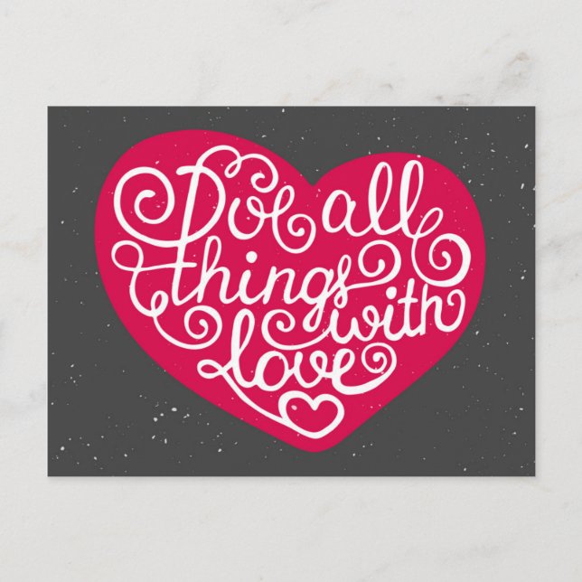 Cartão Postal Faça Tudo Com Amor Vermelho (Frente)