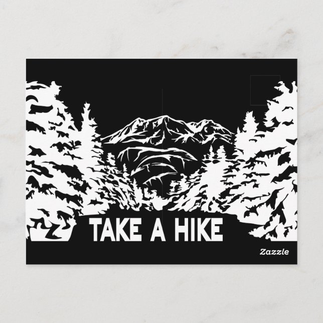 Cartão Postal Faça uma citação de Hike, paisagem monocromática d (Verso)