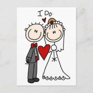 Cartão Postal Faça uma figura de palitos e faça o casamento do G