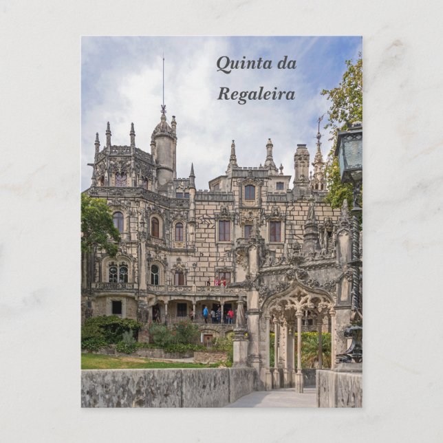 Cartão Postal Facade da Quinta da Regaleira. (Frente)