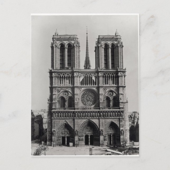 Cartão Postal Facade of Notre-Dame, Paris, final do século XIX (Frente)