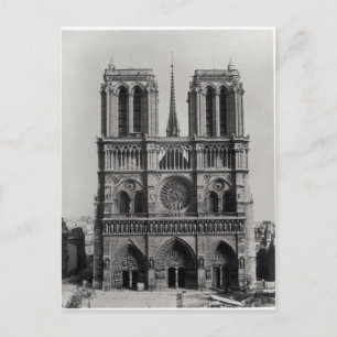 Cartão Postal Facade of Notre-Dame, Paris, final do século XIX