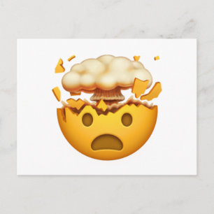 Cartão Postal Face Chocada Com Cabeça Explosiva - Emoji