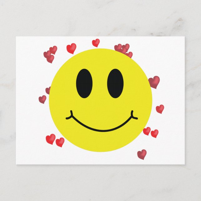 Cartão Postal Face com Corações Vermelhos (Frente)