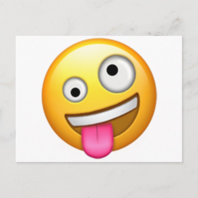 Cartão Postal Face com um olho grande e um olho pequeno - Emoji (Frente)