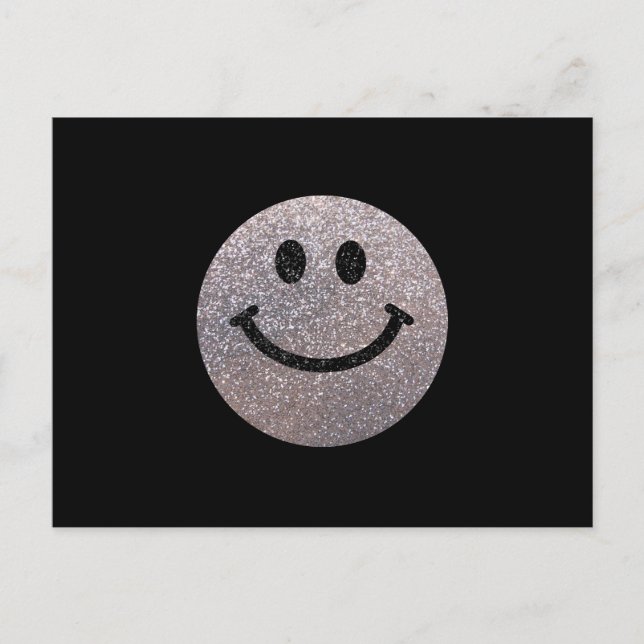 Cartão Postal Face de brilho de prata (Frente)