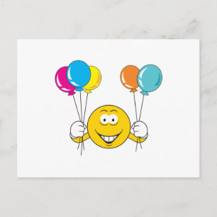 Cartão Postal Face de Celebração dos Balões