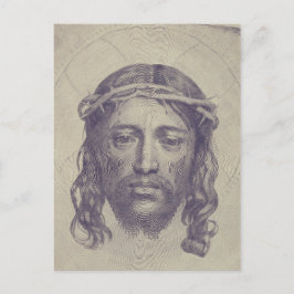 Cartão Postal Face de Cristo no Véu de Santa Verônica Sagrada Fa