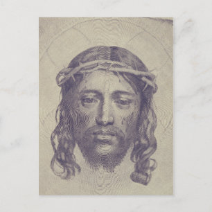 Cartão Postal Face de Cristo no Véu de Santa Verônica Sagrada Fa