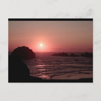 Cartão Postal Face Rock no Sunset em Bandon Oregon Cartão-postal