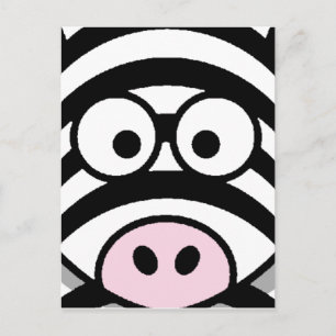 Cartão Postal Face Zebra
