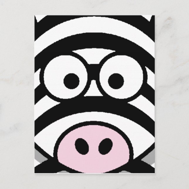 Cartão Postal Face Zebra (Frente)