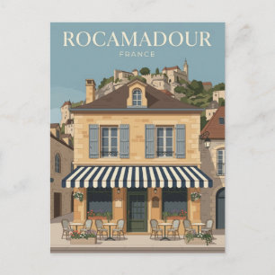 Cartão Postal fachada do café Rocamadour França