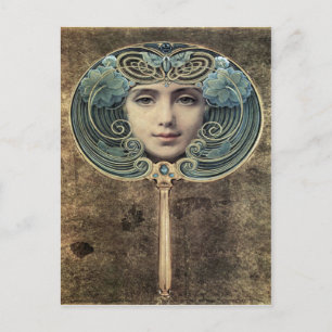 Cartão Postal Fächer auf goldenem Grund por Louis Welden Hawkin