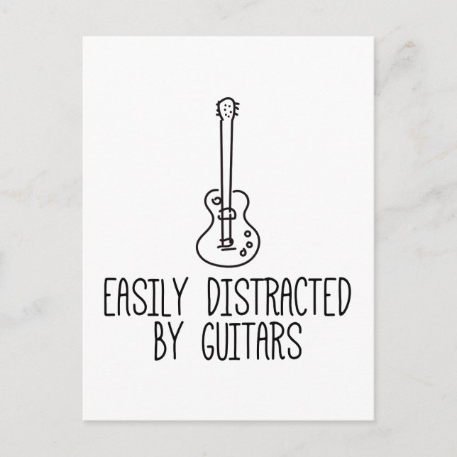 Cartão Postal Fácil Distração Por Guitarras (Frente)