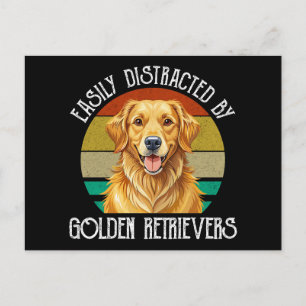 Cartão Postal Facilmente Distraído Por Golden Retrievers