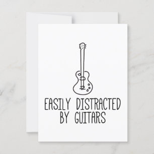 Cartão Postal Facilmente Distraído Por Guitarras