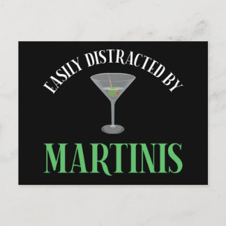 Cartão Postal Facilmente Distraído Por Martinis