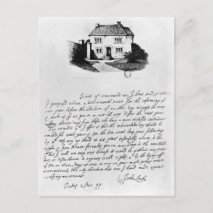 Cartão Postal Facsimile de carta ilustrando a casa em