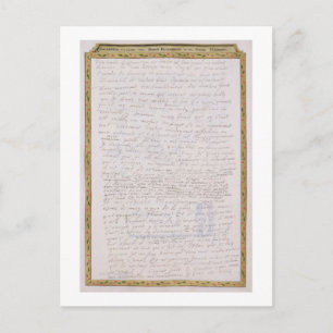 Cartão Postal Facsimilhança de uma carta de Elizabeth I a Franco