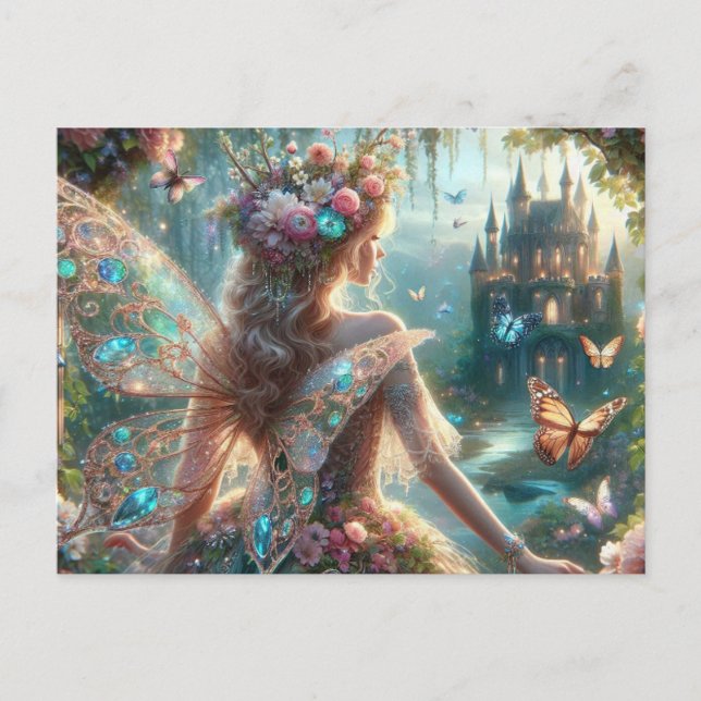 Cartão Postal Fada-Borboleta (Frente)