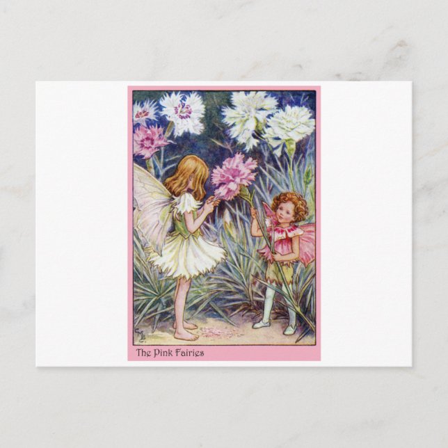Cartão Postal Fada cor-de-rosa (Frente)