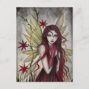 Cartão Postal Fada da Flor Escarlate Fantasia Artística por Moll