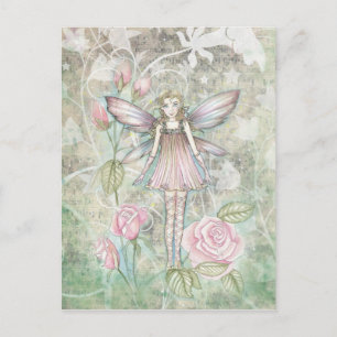 Cartão Postal Fada da Rosa Fantasiosa