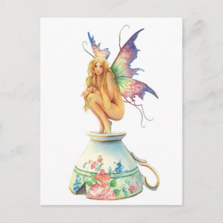 Cartão Postal Fada da Taça Tea Cup