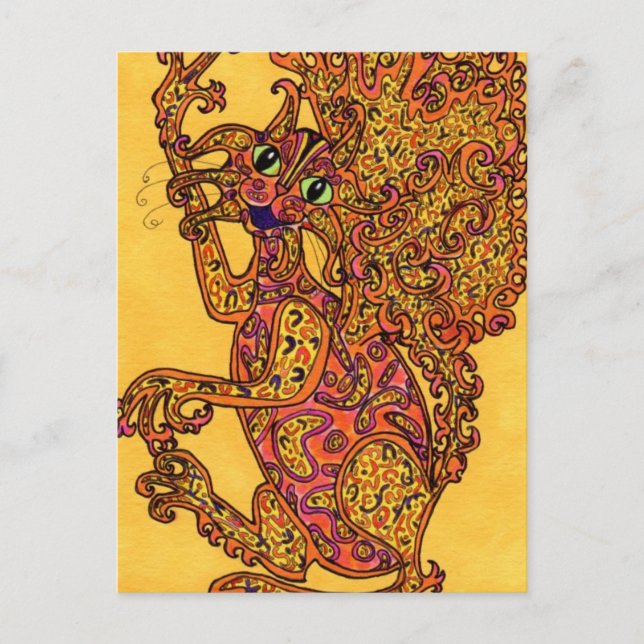 Cartão Postal Fada de Fogo de Gato (Frente)