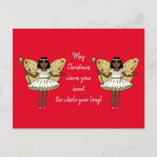 Cartão Postal Fada de Natal Afro-Americana