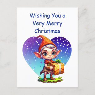 Cartão Postal Fada de Natal Personalizada Fofa