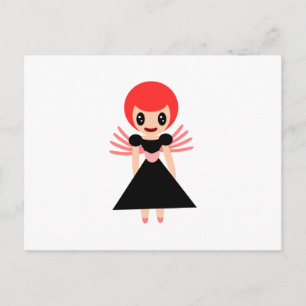 Cartão Postal Fada de querido 72 com cabelo vermelho