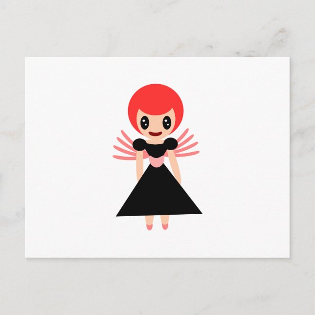 Cartão Postal Fada de querido 72 com cabelo vermelho (Frente)