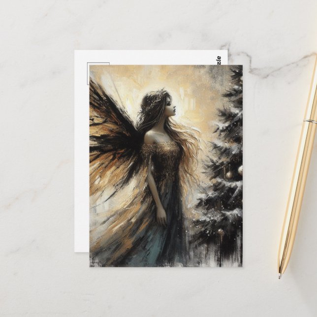 Cartão Postal Fada e Árvore de Natal (Frente/Verso In Situ)