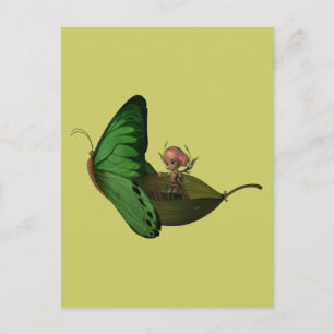 Cartão Postal Fada e Borboleta