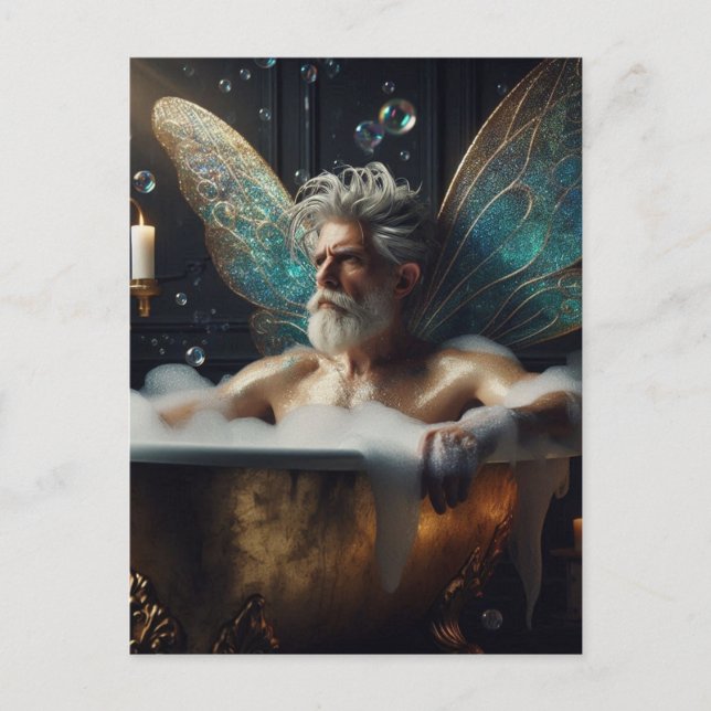 Cartão Postal Fada Elder no banho de Bubbleba (Frente)