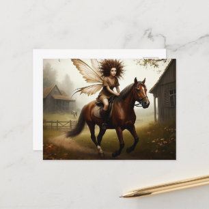 Cartão Postal Fada em Horseback