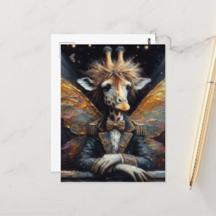 Cartão Postal Fada Engraçada, Bonita Girafa