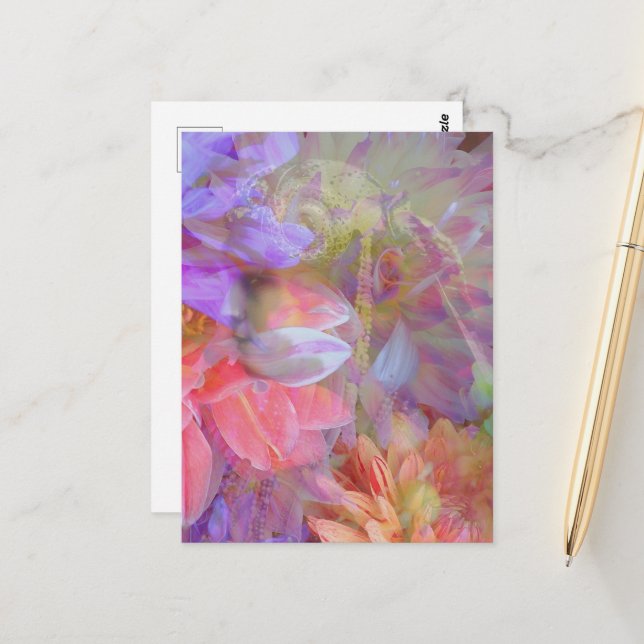 Cartão Postal Fada Flor Exposição Dupla Fantasia Arte (Frente/Verso In Situ)