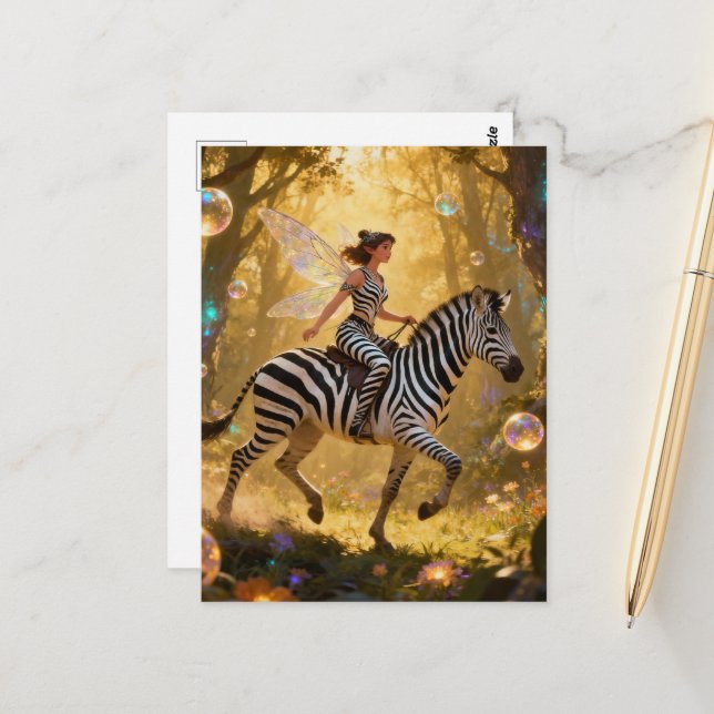 Cartão Postal Fada Fofoqueira e sua Zebra (Frente/Verso In Situ)