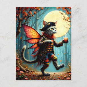 Cartão Postal Fada Gatinha Pirata Adorável