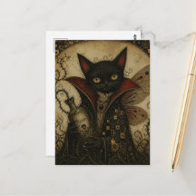 Fada Gato Preto Vampiro Adorável