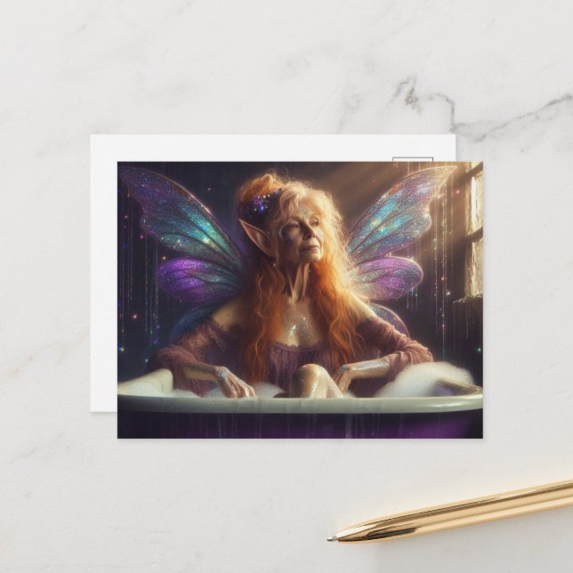 Cartão Postal Fada idosa no banho de Bubbleba (Frente/Verso In Situ)